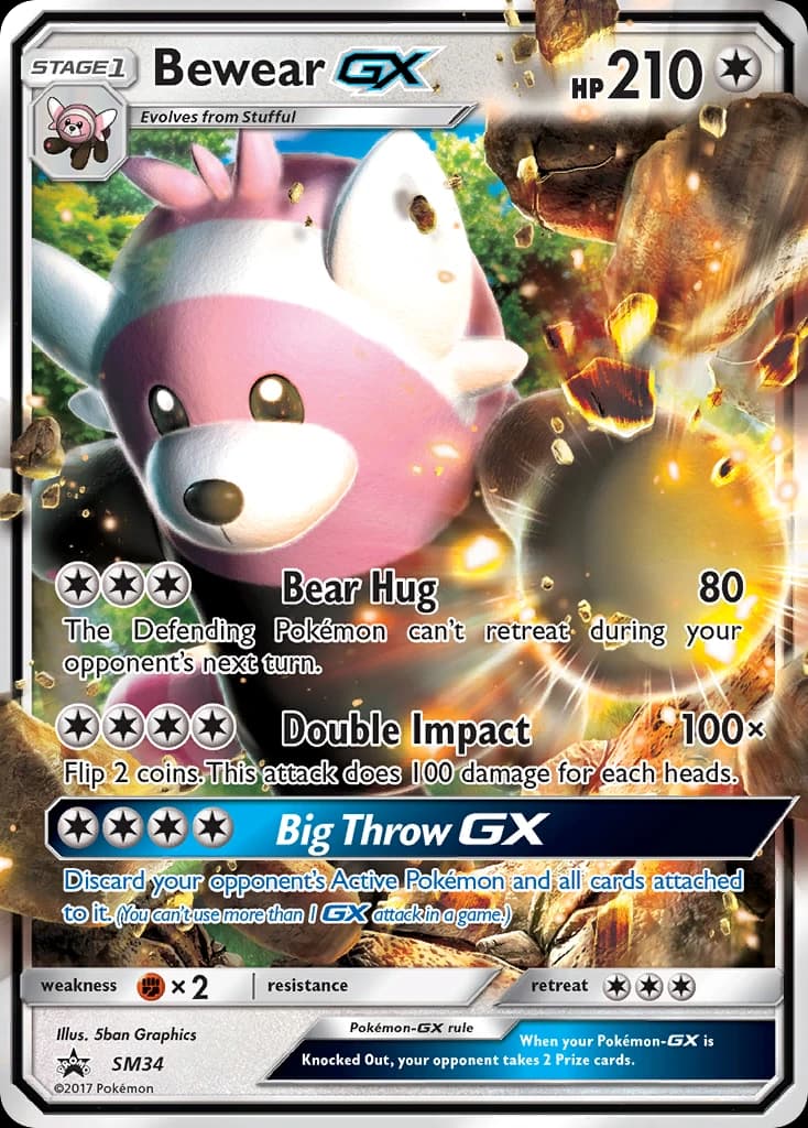 Bewear-GX, SM Black Star Promos SM34, English holo card front