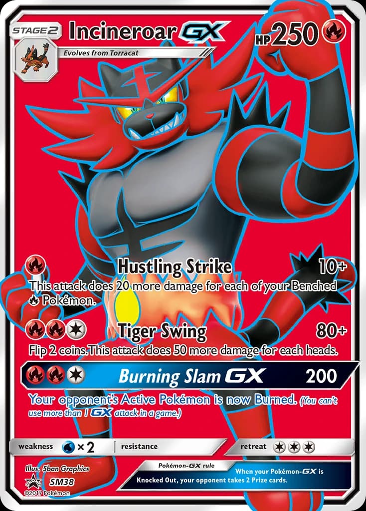 Incineroar-GX, SM Black Star Promos SM38, English holo card front