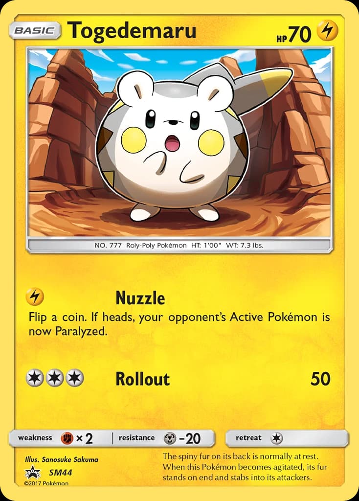 Togedemaru, SM Black Star Promos SM44, English holo card front