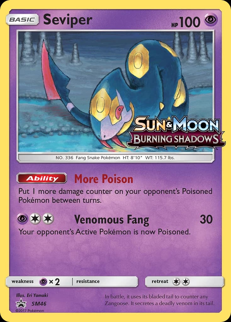 Seviper, SM Black Star Promos SM46, English holo card front