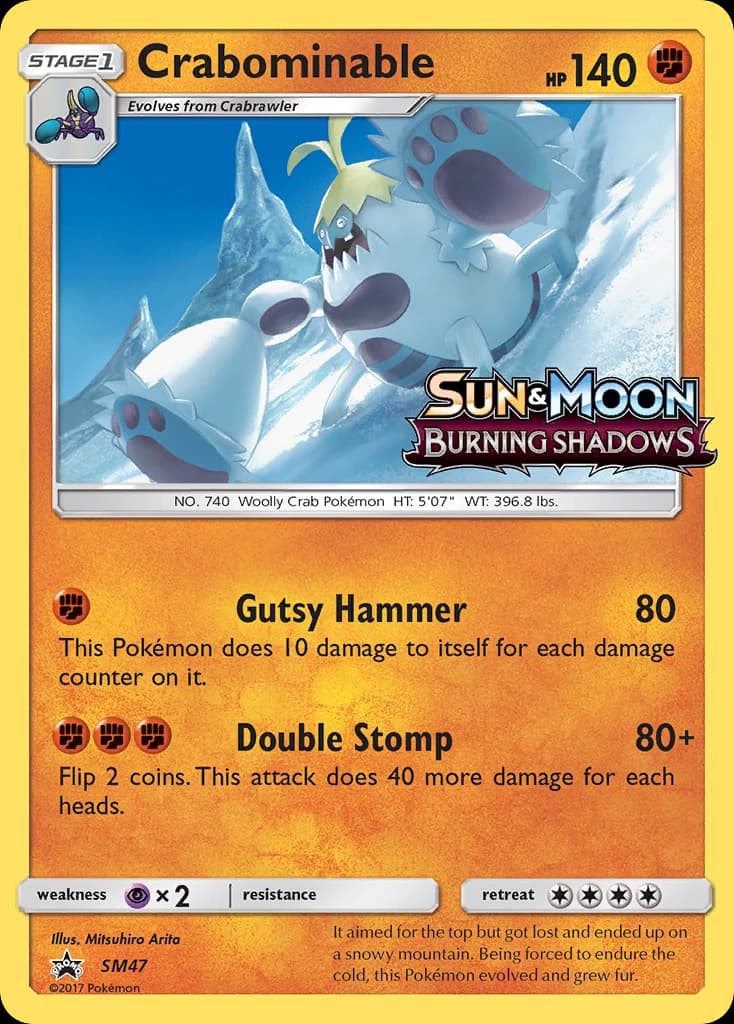 Crabominable, SM Black Star Promos SM47, English holo card front