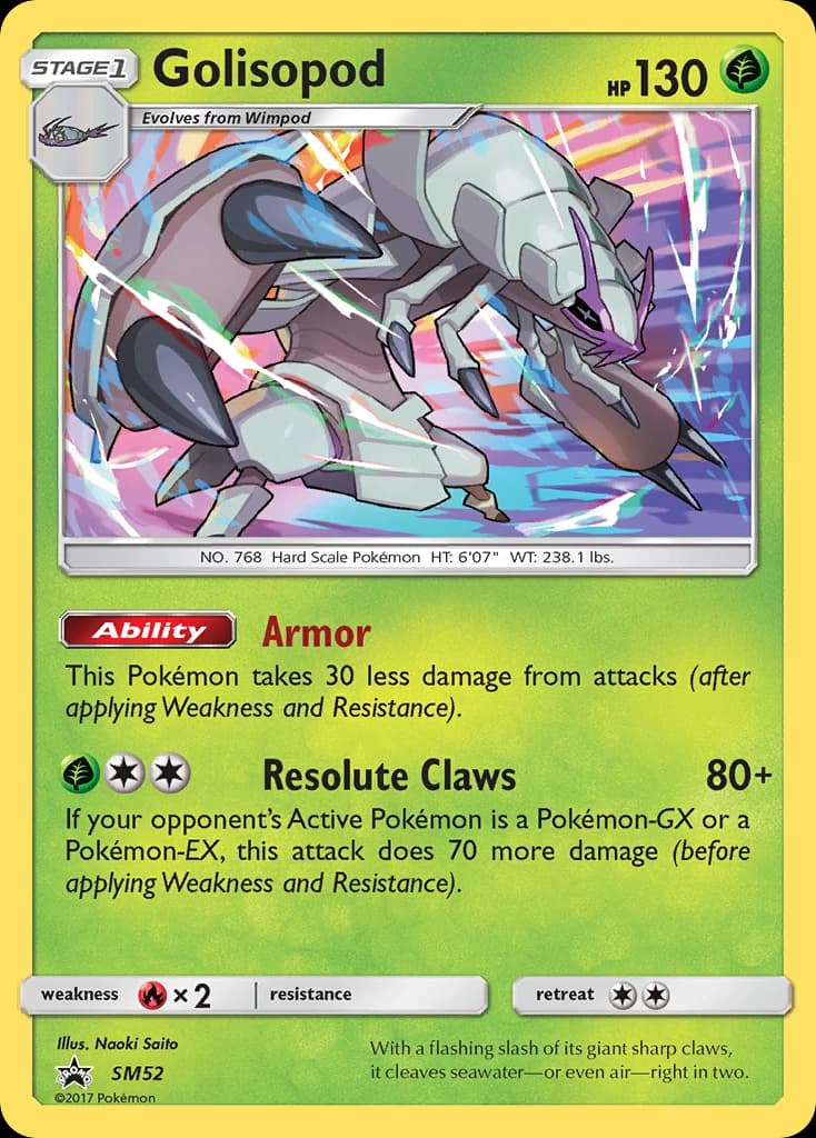 Golisopod, SM Black Star Promos SM52, English holo card front