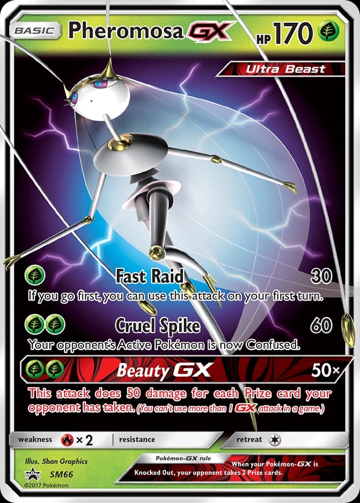 Pheromosa-GX, SM Black Star Promos SM66, English holo card front