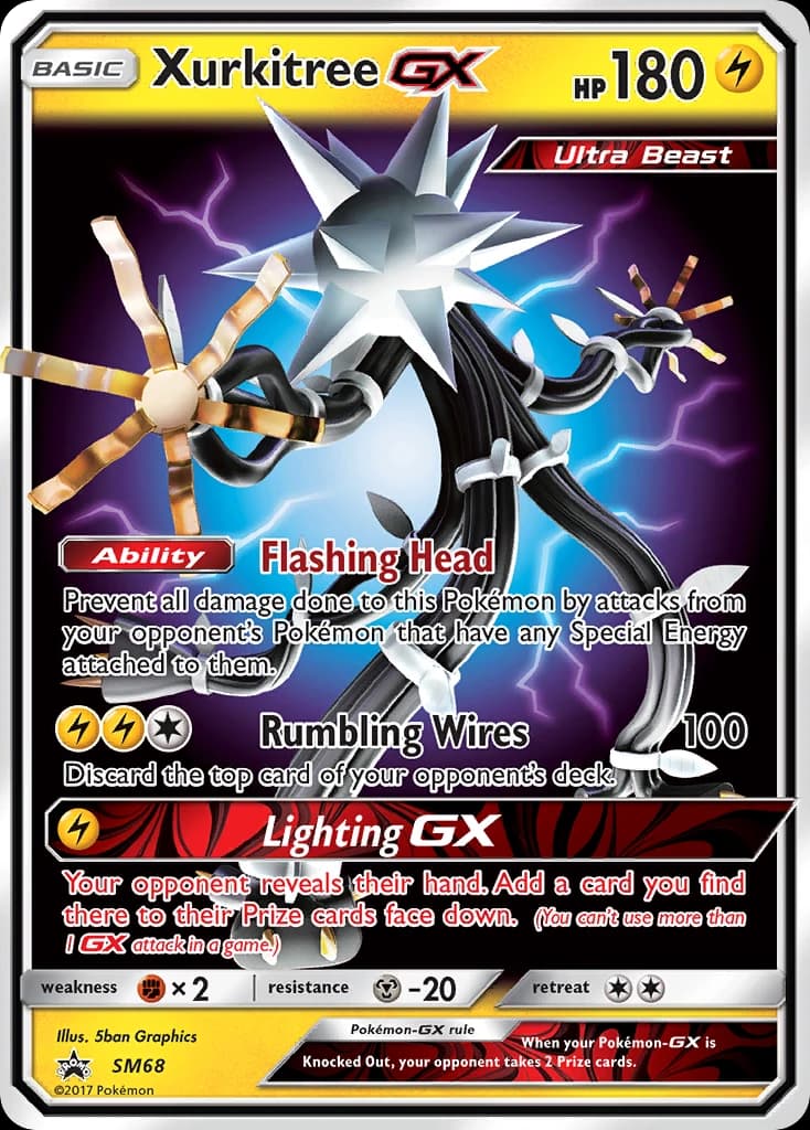 Xurkitree-GX, SM Black Star Promos SM68, English holo card front