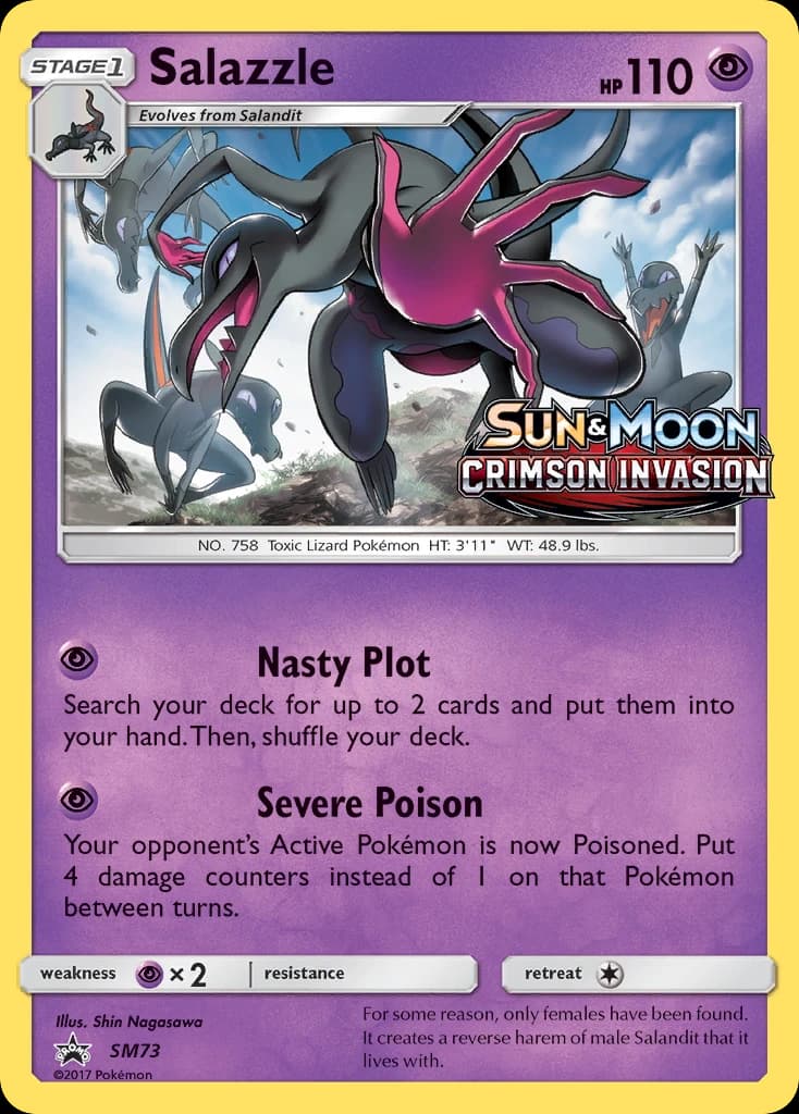 Salazzle, SM Black Star Promos SM73, English holo card front
