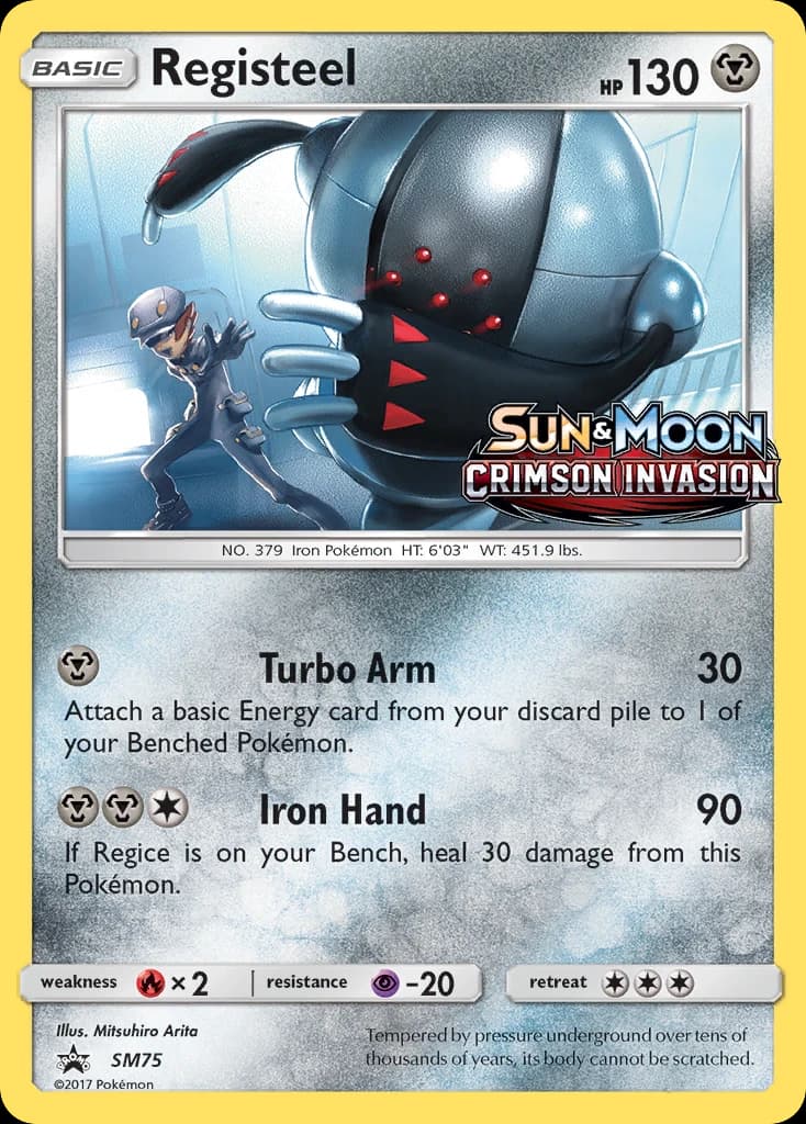 Registeel, SM Black Star Promos SM75, English holo card front