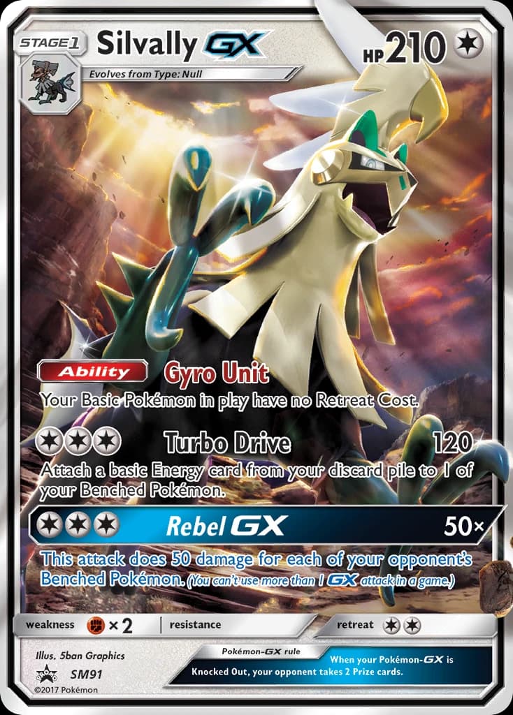 Silvally-GX, SM Black Star Promos SM91, English holo card front