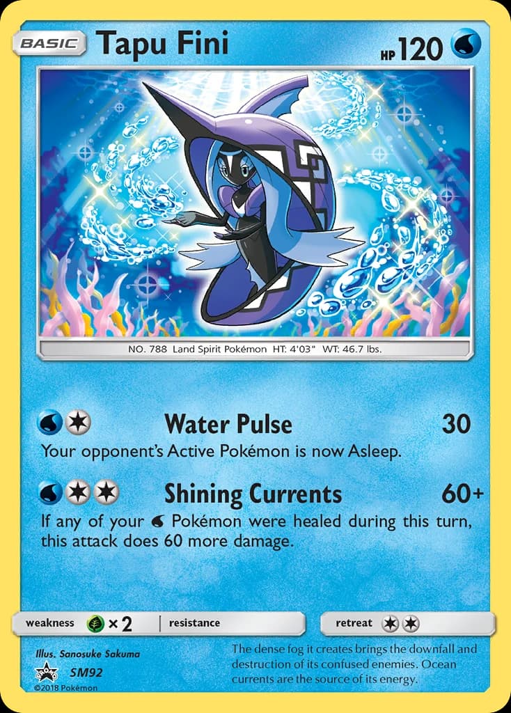 Tapu Fini, SM Black Star Promos SM92, English holo card front