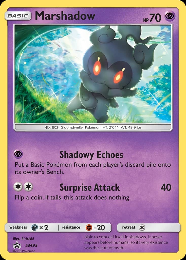Marshadow, SM Black Star Promos SM93, English holo card front