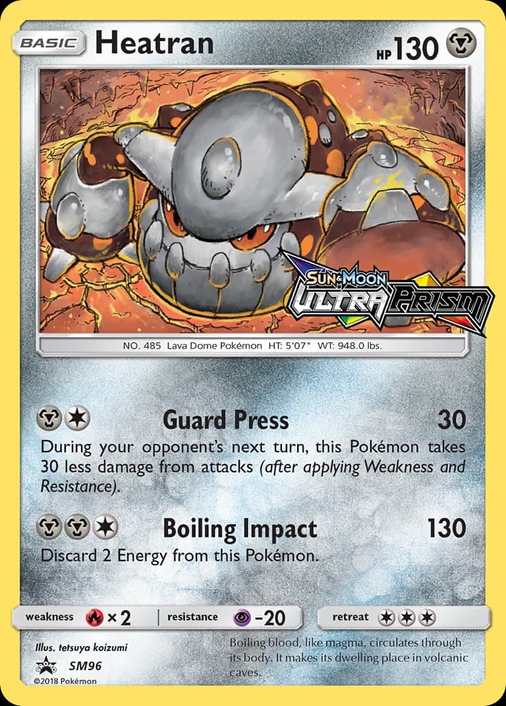 Heatran, SM Black Star Promos SM96, English holo card front