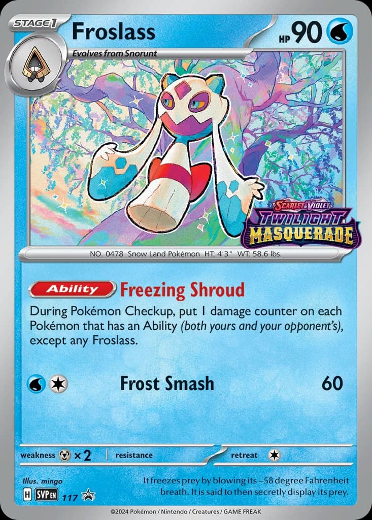 Froslass, Scarlet & Violet Black Star Promos 117, English holo card front