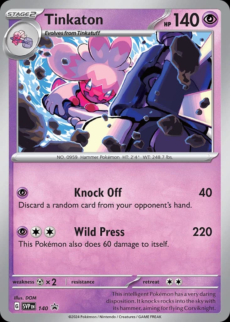 Tinkaton, Scarlet & Violet Black Star Promos 140, English holo card front