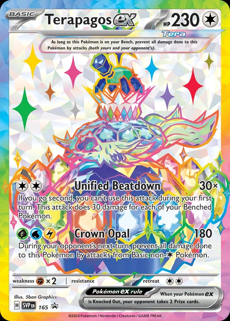 Terapagos ex, Scarlet & Violet Black Star Promos 165, English holo card front