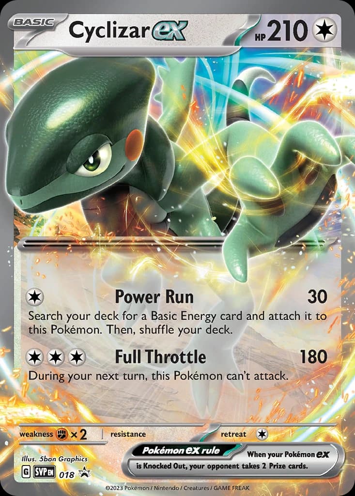 Cyclizar ex, Scarlet & Violet Black Star Promos 018, English holo card front