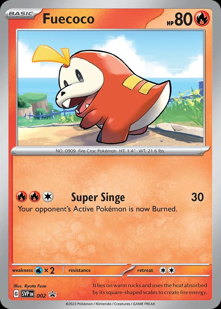 Fuecoco, Scarlet & Violet Black Star Promos 002, English holo card front