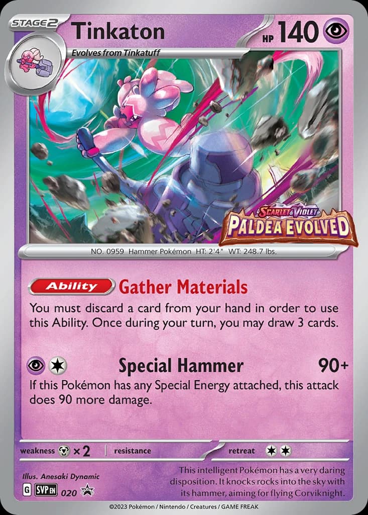 Tinkaton, Scarlet & Violet Black Star Promos 020, English holo card front