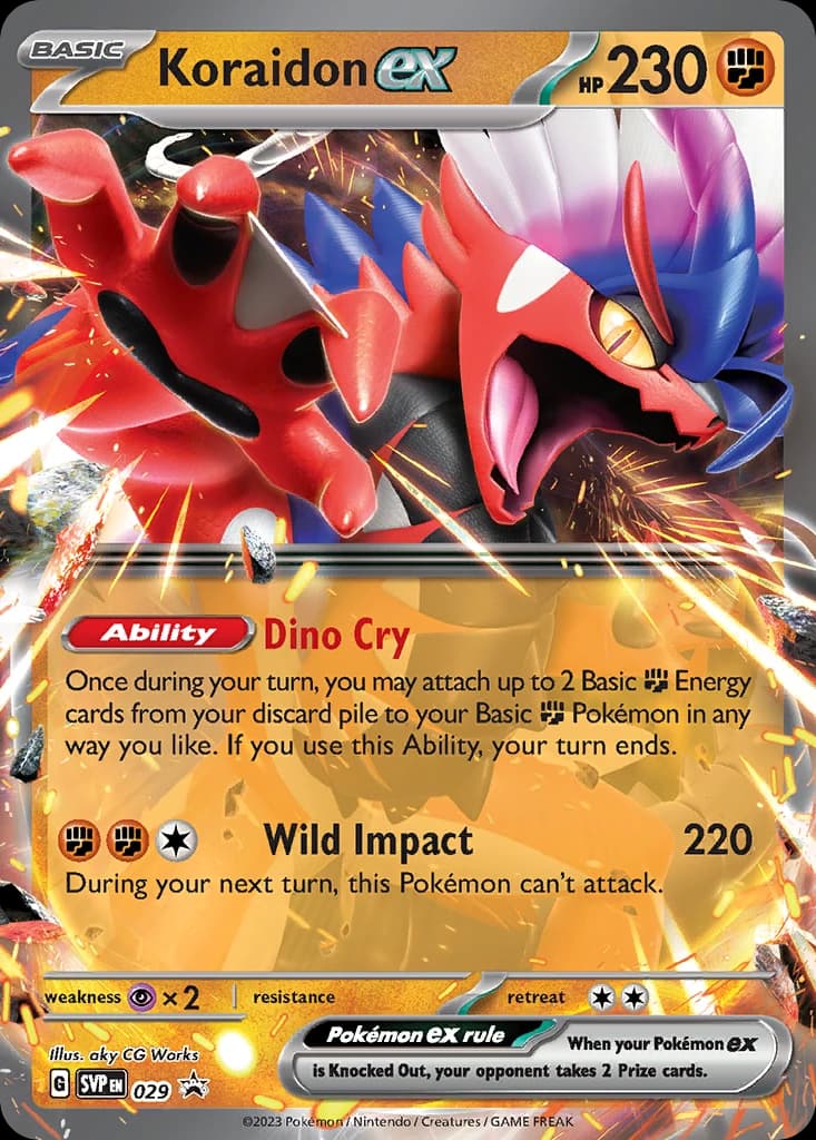 Koraidon ex, Scarlet & Violet Black Star Promos 029, English holo card front