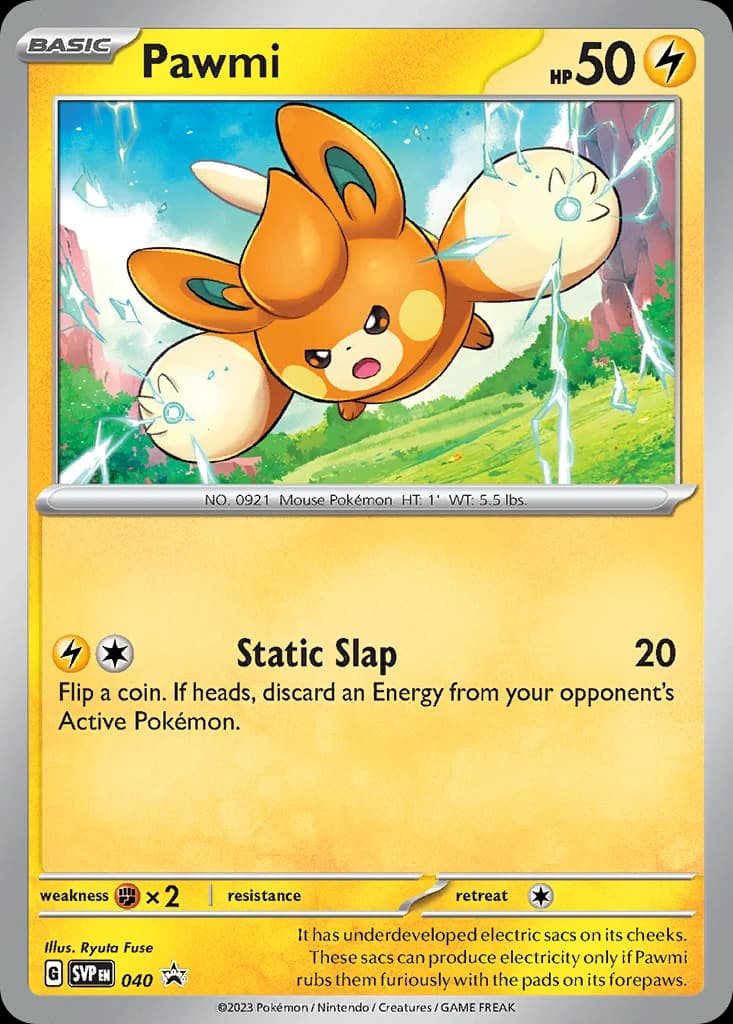 Pawmi, Scarlet & Violet Black Star Promos 040, English holo card front