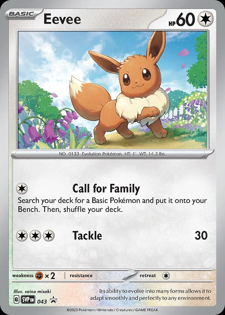 Eevee, Scarlet & Violet Black Star Promos 043, English holo card front