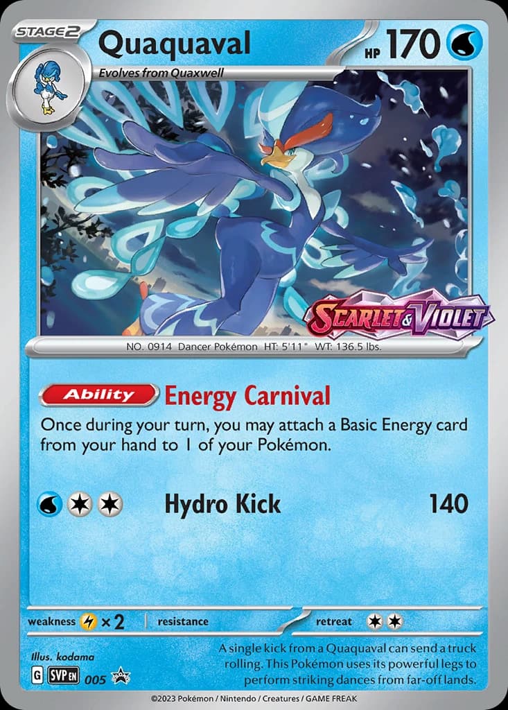 Quaquaval, Scarlet & Violet Black Star Promos 005, English holo card front