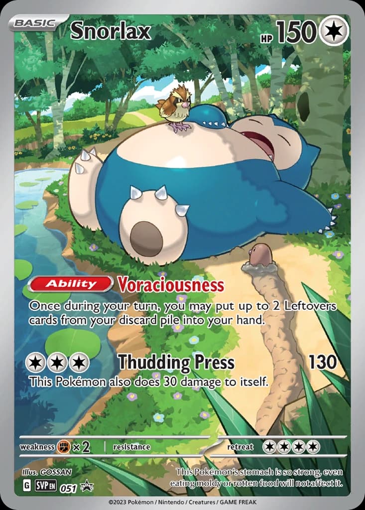 Snorlax, Scarlet & Violet Black Star Promos 051, English holo card front