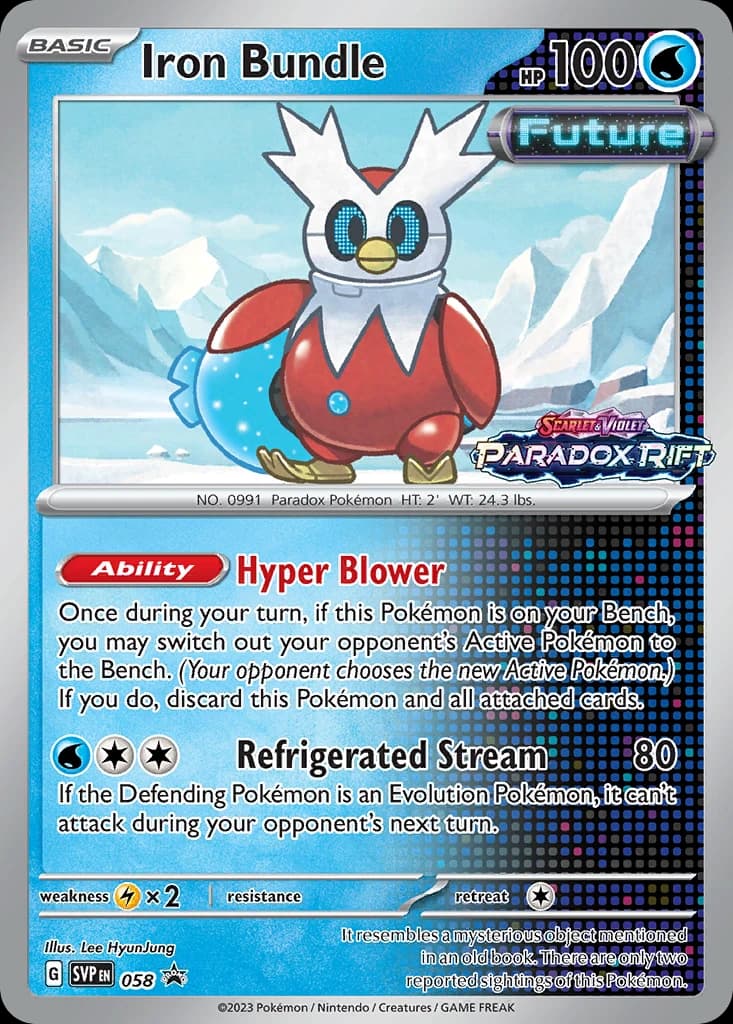 Iron Bundle, Scarlet & Violet Black Star Promos 058, English holo card front