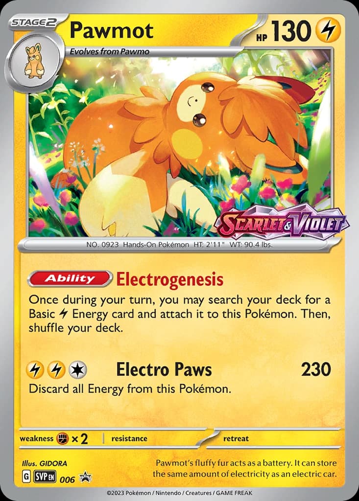Pawmot, Scarlet & Violet Black Star Promos 006, English holo card front