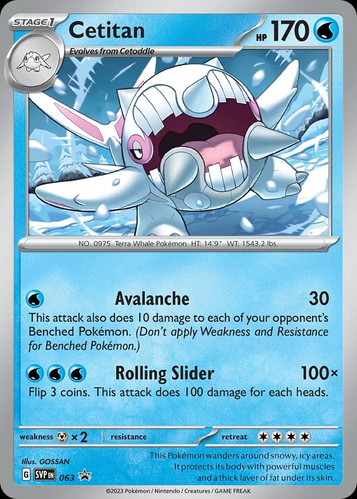 Cetitan, Scarlet & Violet Black Star Promos 063, English holo card front