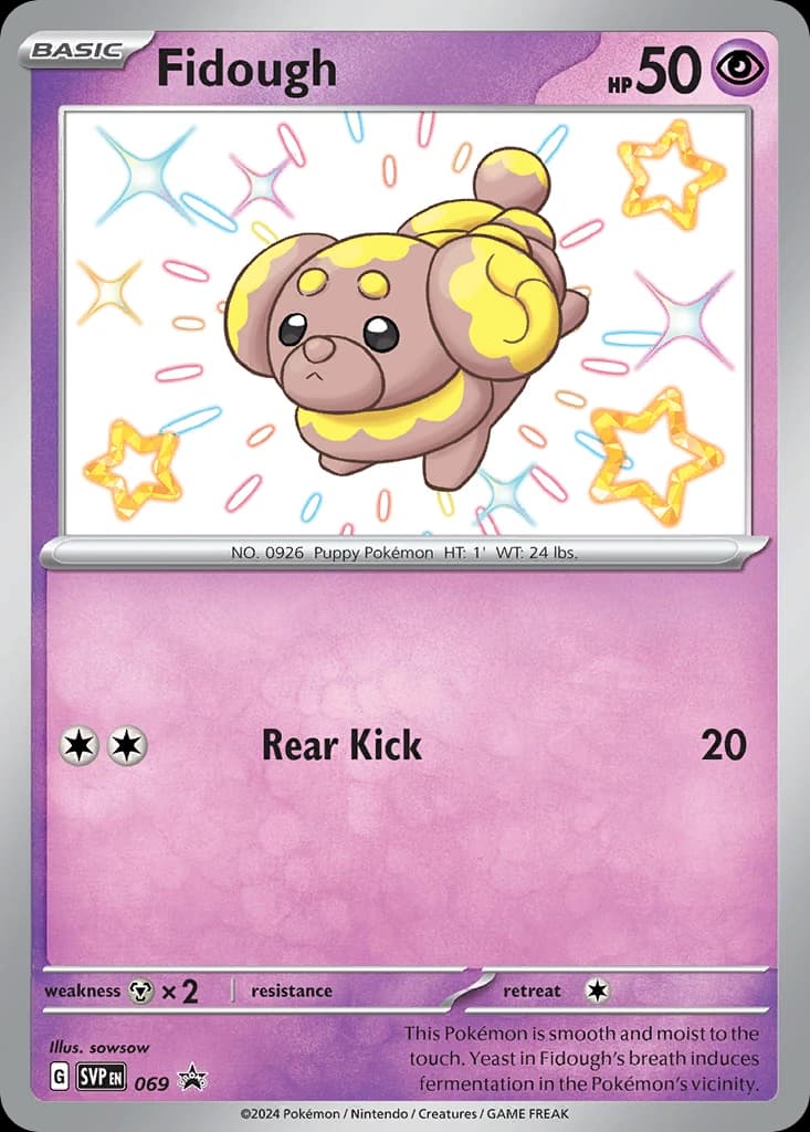 Fidough, Scarlet & Violet Black Star Promos 069, English holo card front