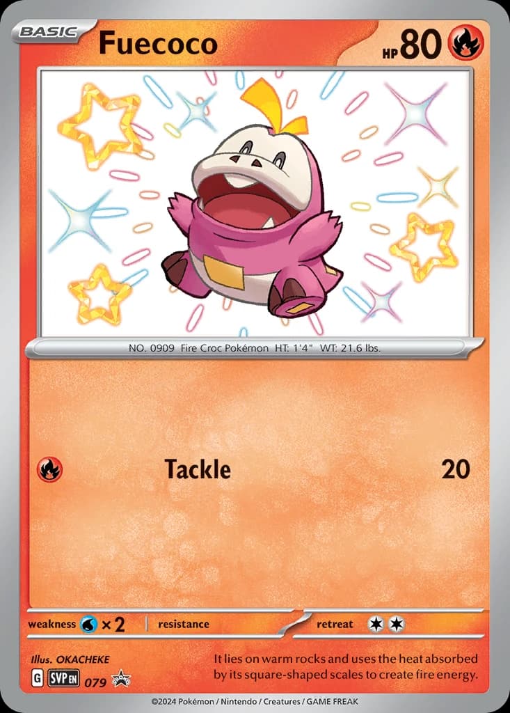 Fuecoco, Scarlet & Violet Black Star Promos 079, English holo card front
