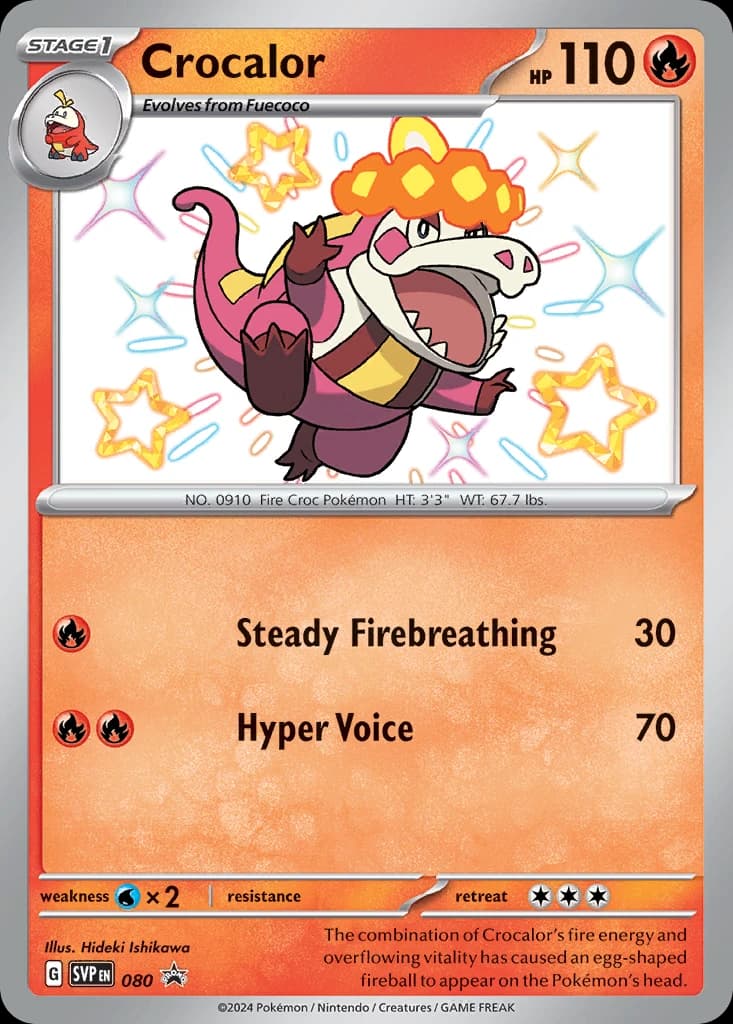 Crocalor, Scarlet & Violet Black Star Promos 080, English holo card front