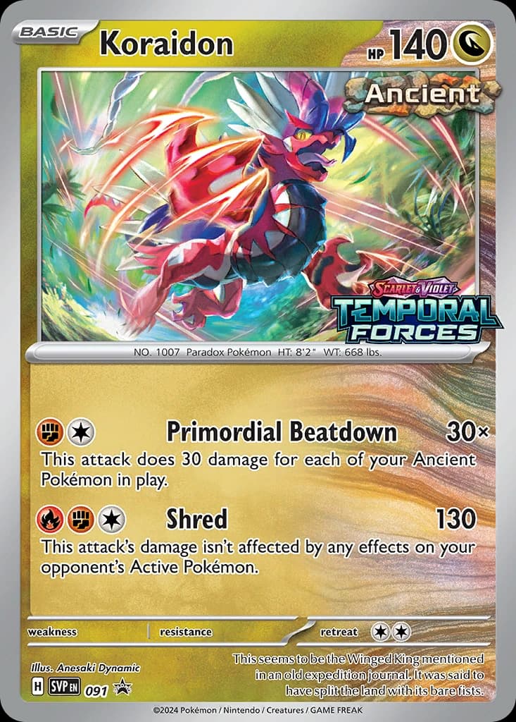 Koraidon, Scarlet & Violet Black Star Promos 091, English holo card front