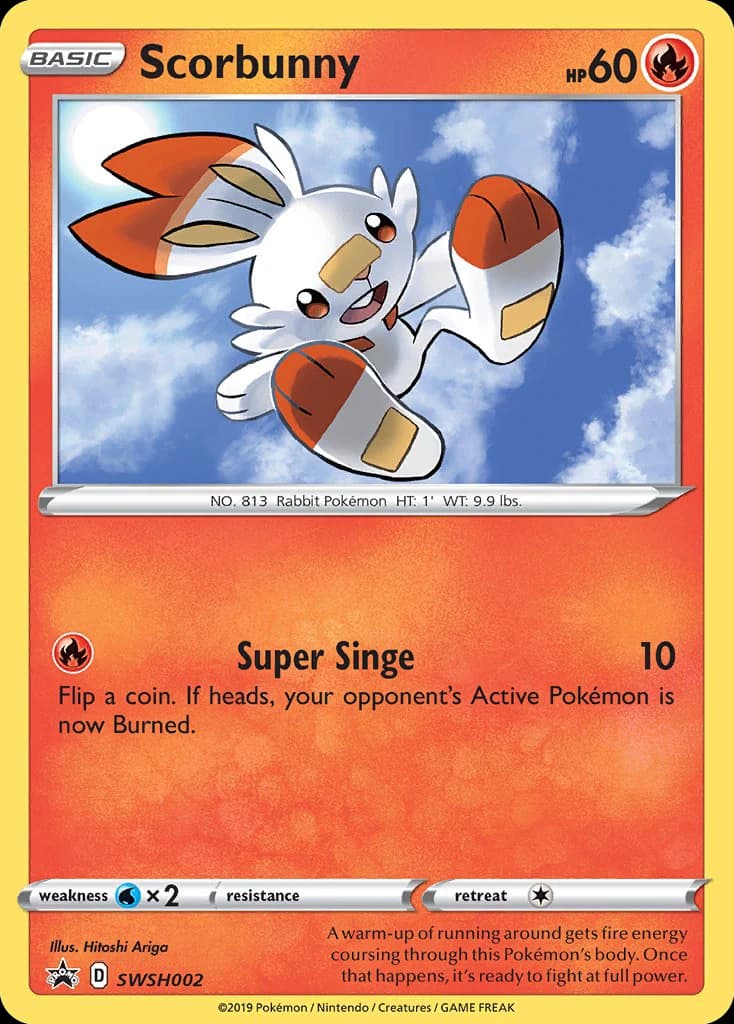 Scorbunny, SWSH Black Star Promos SWSH002, English holo card front