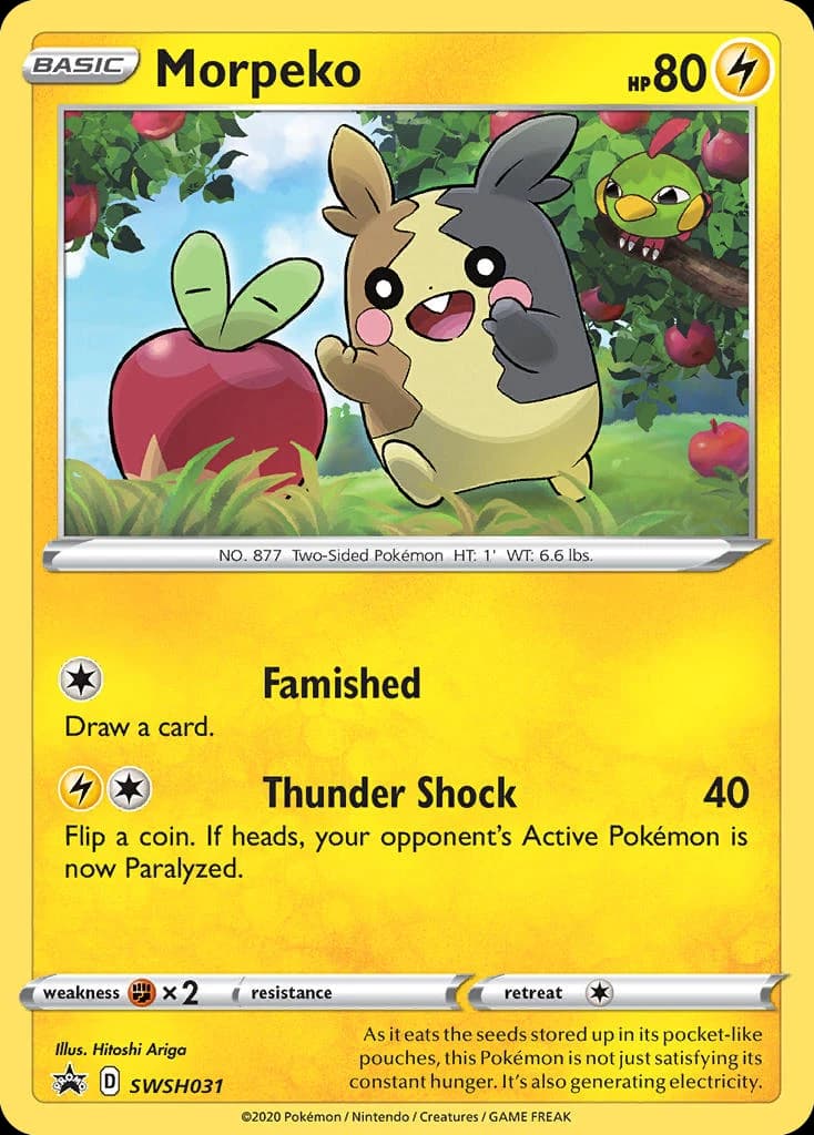 Morpeko, SWSH Black Star Promos SWSH031, English holo card front
