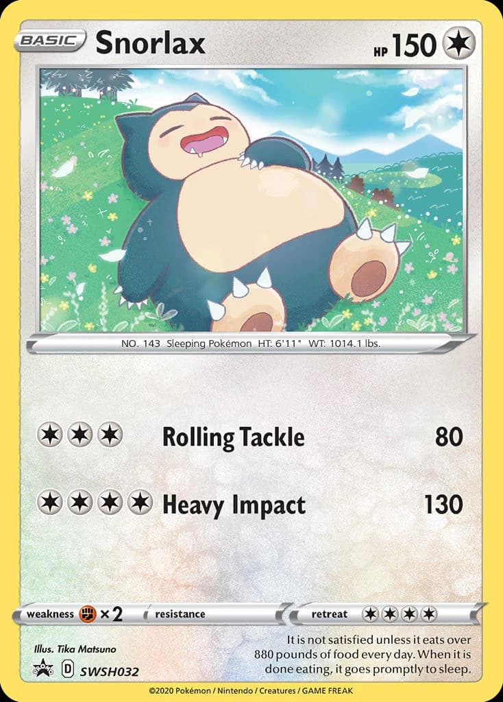 Snorlax, SWSH Black Star Promos SWSH032, English holo card front