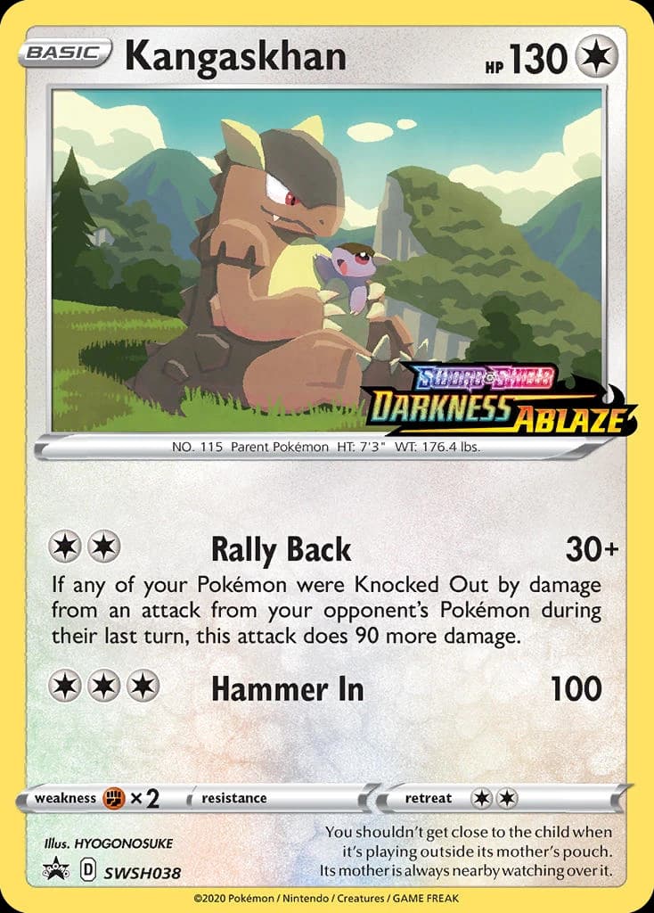 Kangaskhan, SWSH Black Star Promos SWSH038, English holo card front