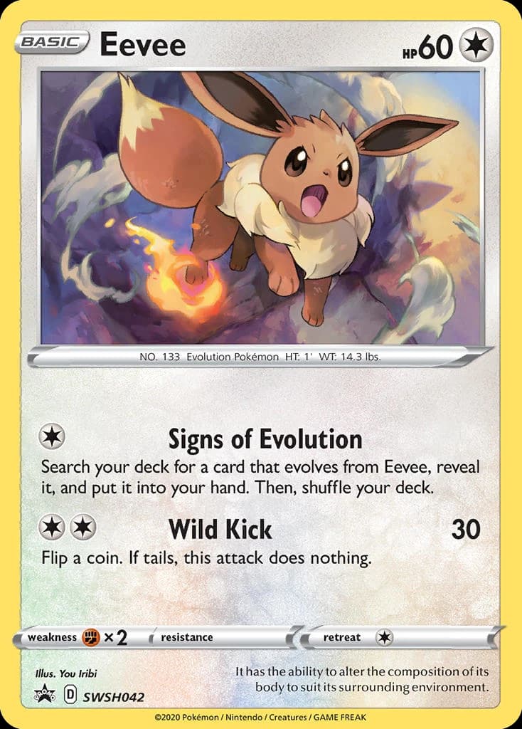 Eevee, SWSH Black Star Promos SWSH042, English holo card front