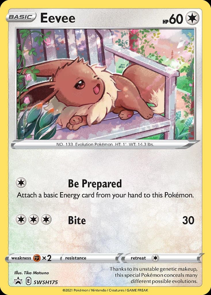 Eevee, SWSH Black Star Promos SWSH175, English holo card front