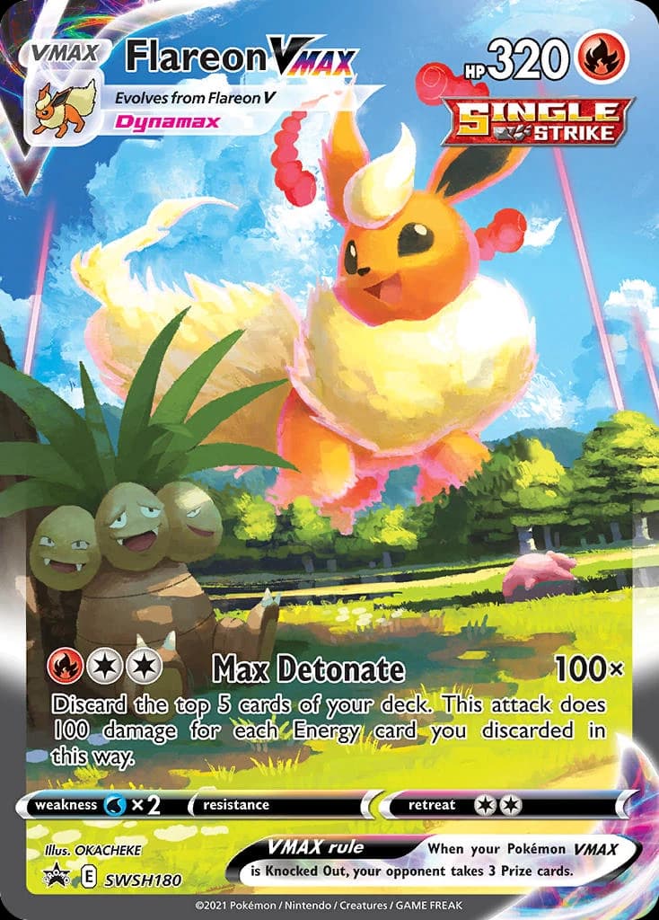 Flareon VMAX, SWSH Black Star Promos SWSH180, English holo card front