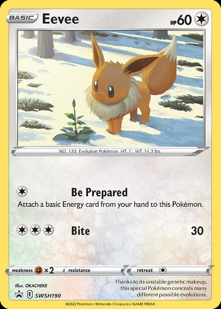 Eevee, SWSH Black Star Promos SWSH190, English holo card front