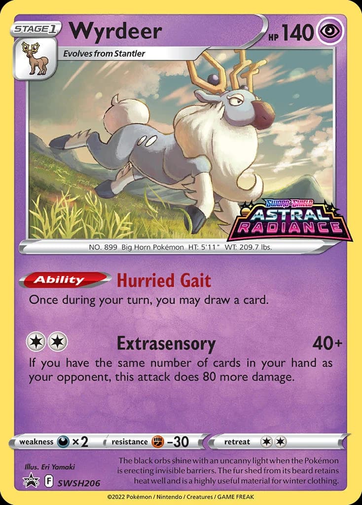 Wyrdeer, SWSH Black Star Promos SWSH206, English holo card front