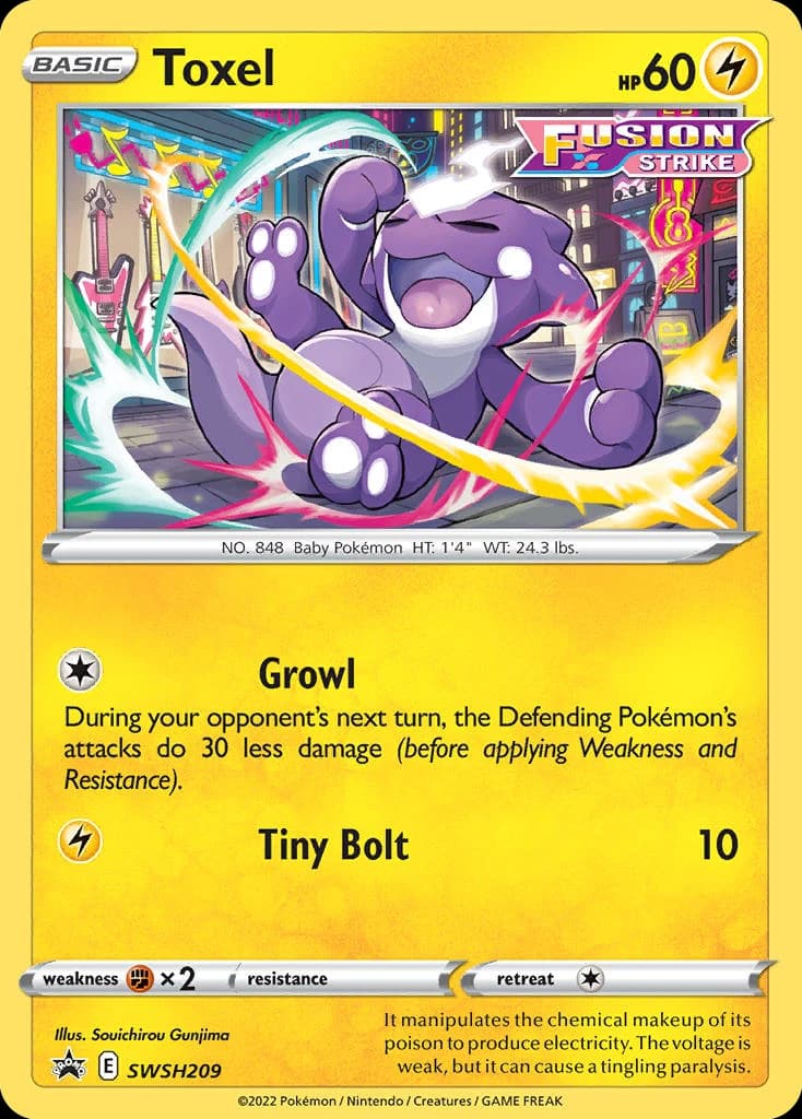 Toxel, SWSH Black Star Promos SWSH209, English holo card front