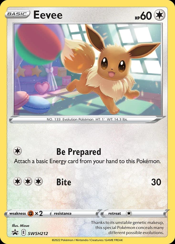Eevee, SWSH Black Star Promos SWSH212, English holo card front