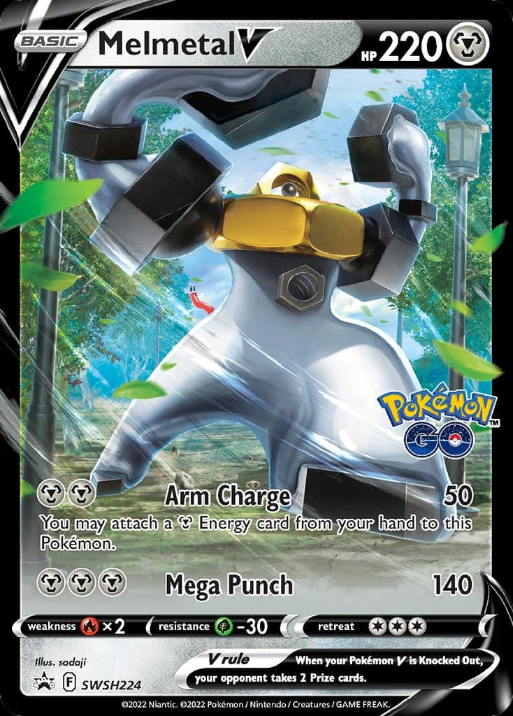 Melmetal V, SWSH Black Star Promos SWSH224, English holo card front