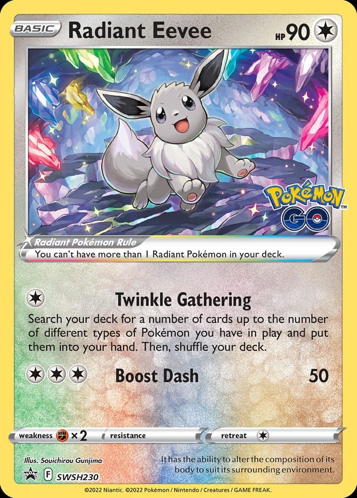 Radiant Eevee, SWSH Black Star Promos SWSH230, English holo card front