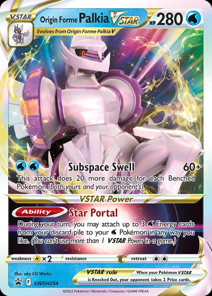 Origin Forme Palkia VSTAR, SWSH Black Star Promos SWSH254, English holo card front