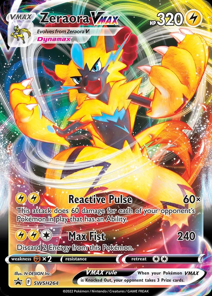 Zeraora VMAX, SWSH Black Star Promos SWSH264, English holo card front