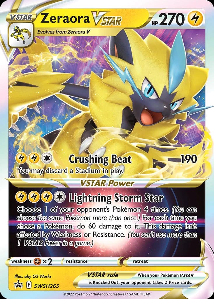 Zeraora VSTAR, SWSH Black Star Promos SWSH265, English holo card front