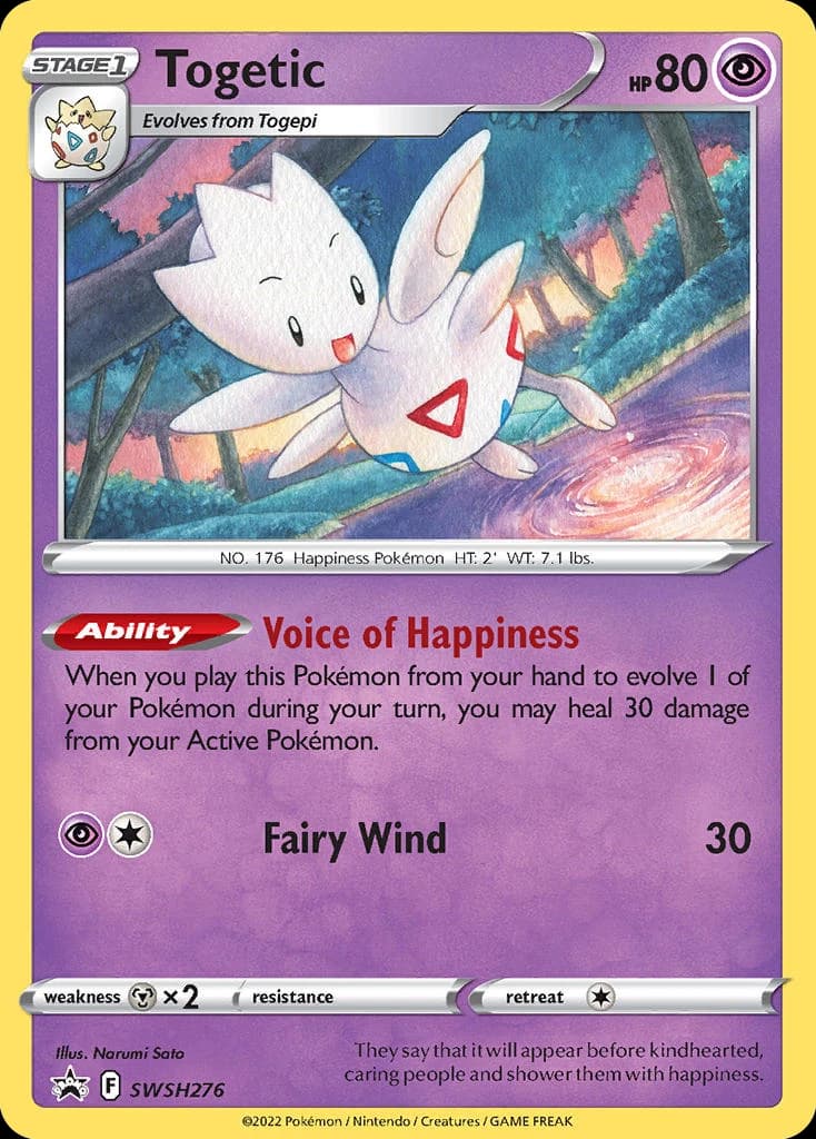 Togetic, SWSH Black Star Promos SWSH276, English holo card front