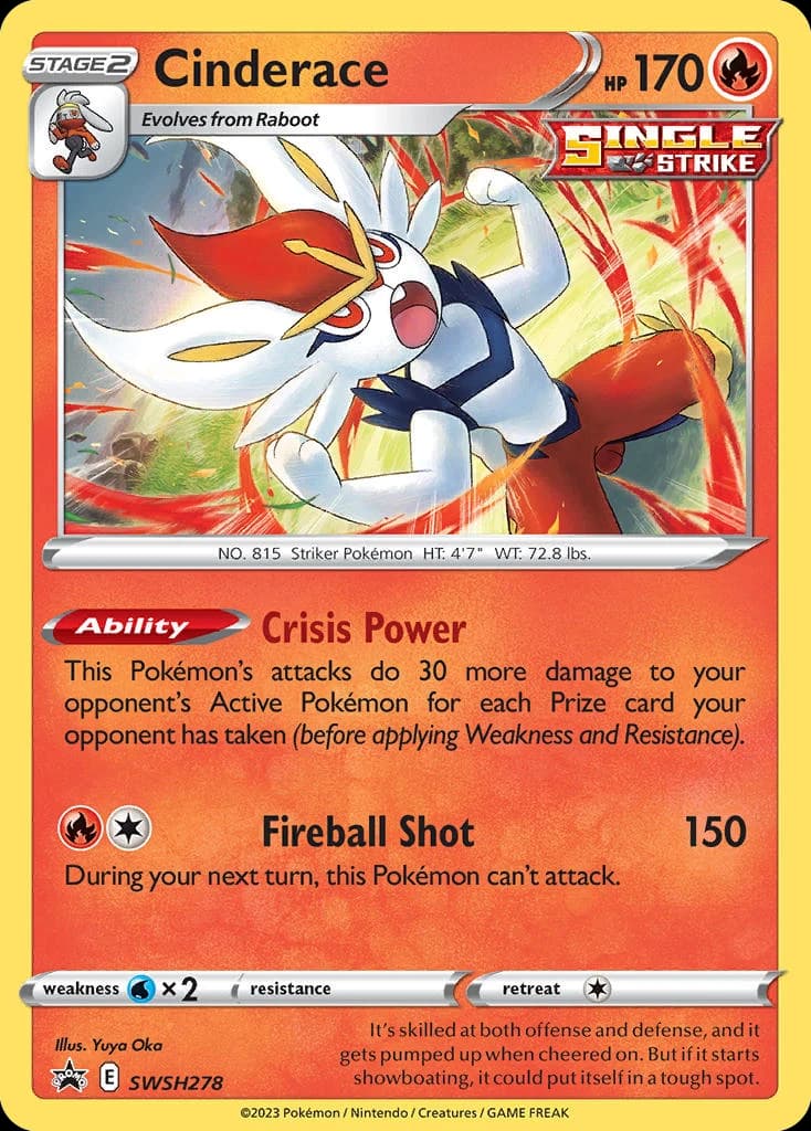 Cinderace, SWSH Black Star Promos SWSH278, English holo card front